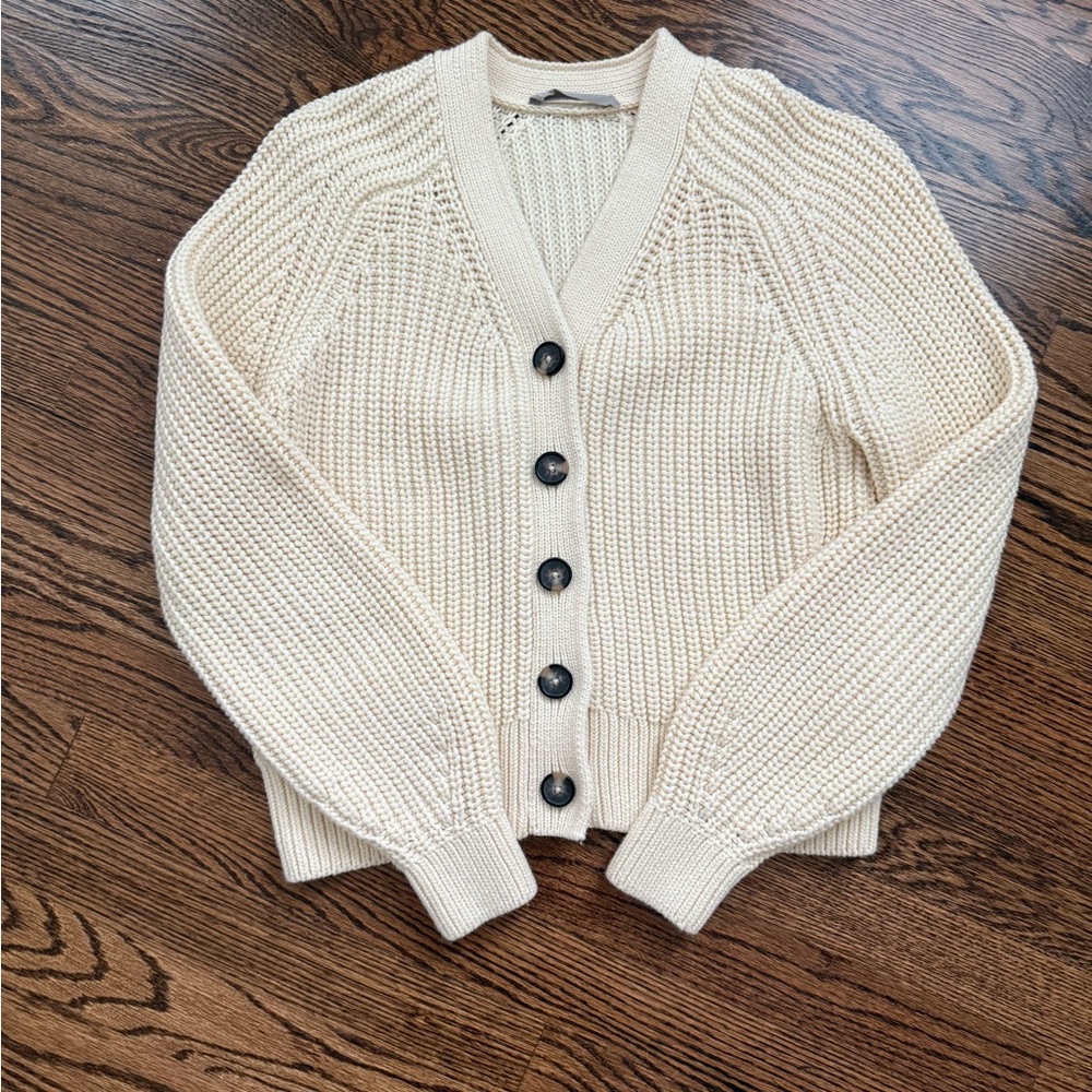 EVERLANE Texture Cotton Crop Cardigan | S